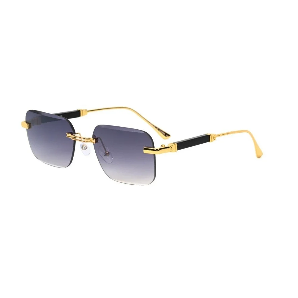 Luxury Rimless Gradient Square Sunglasses Gold Trim Men's Fashion‎ Eyewear Chic